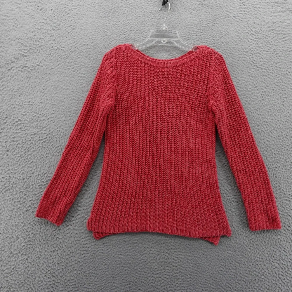 Ralph Lauren Jeans Co Cable Knit Sweater Size Medium Coral Red Womens